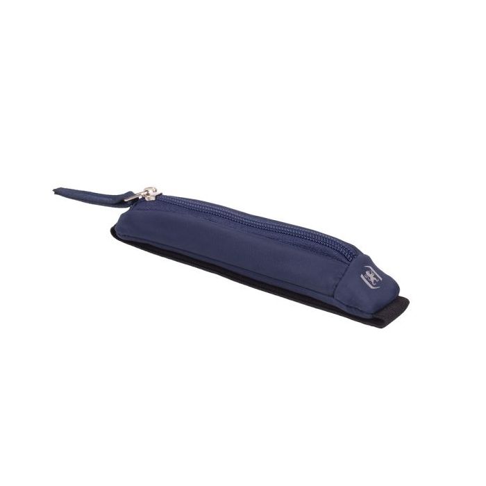 Oxford Executive Estuche Compacto - Goma Elastica para Cuadernos - Cremallera - Nailon Reciclado - 21x4.5x3.5cm - Color Azul Mar
