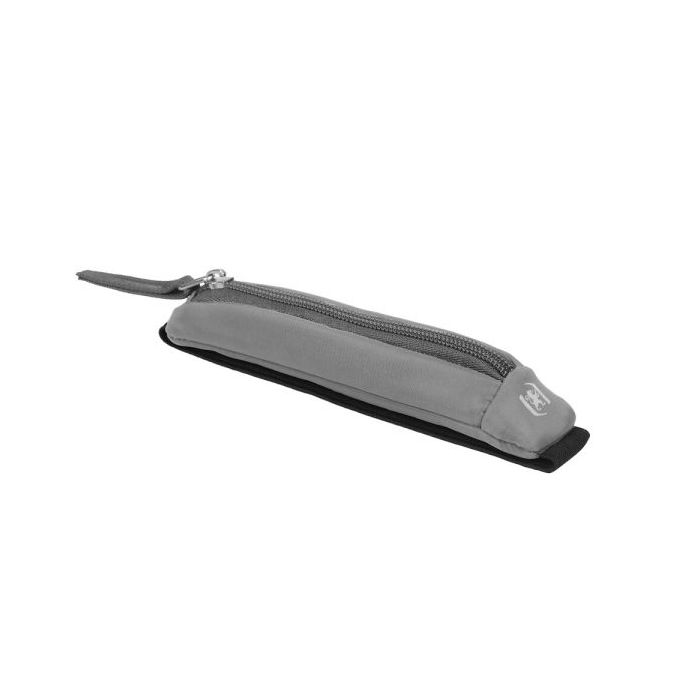Oxford Executive Estuche Compacto - Goma Elastica para Cuadernos - Cremallera - Nailon Reciclado - 21x4.5x3.5cm - Color Gris