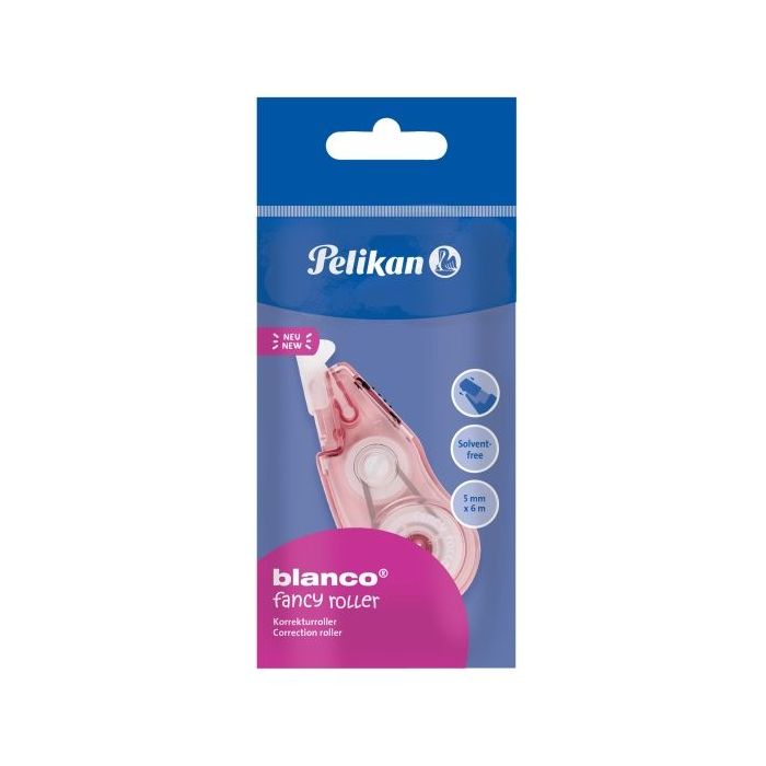 Pelikan Fancy Roller Polibag Corrector en Cinta - 6 Metros - Ancho de 5mm - Tapon Deslizante - Agarre de Goma Ergonomico - Secad