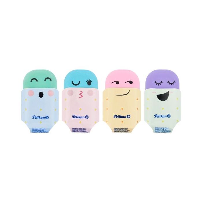 Pelikan Squeezy You Goma de Borrar - Dibujos Impresos - sin PVC ni Ftalatos - Colores Surtidos