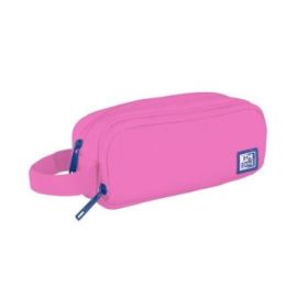 Oxford B-Smart Estuche Portatodo - 3 Compartimentos - Asa Lateral - Fabricado en Material Reciclado - Color Rosa