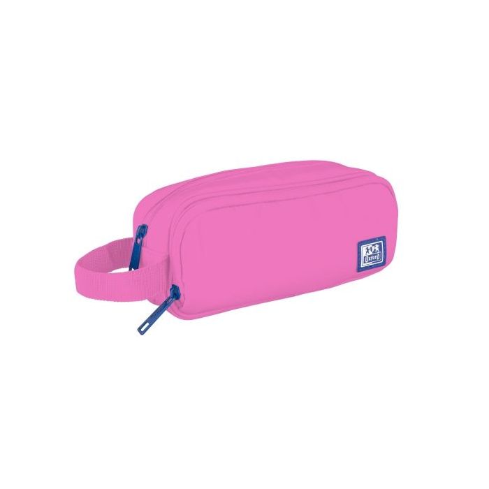 Oxford B-Smart Estuche Portatodo - 3 Compartimentos - Asa Lateral - Fabricado en Material Reciclado - Color Rosa