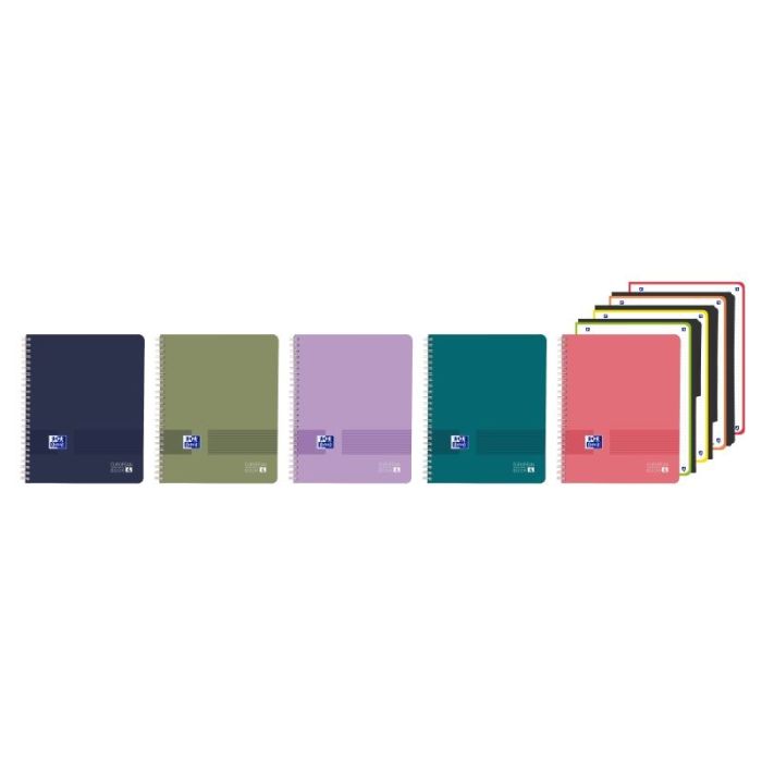 Oxford Live and Go Cuaderno de Espiral - Formato A4+ - 120 Hojas - Rayado Horizontal 1 Linea - Tapa de Plastico - Digitalizacion