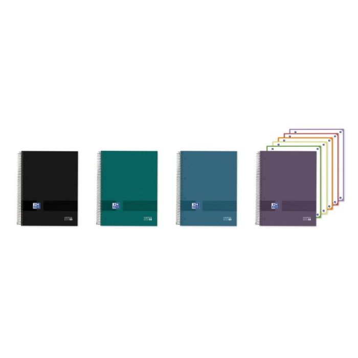 Oxford Cuaderno de Espiral - Formato A4+ - 120 Hojas - Rayado Horizontal 1 Linea - Tapa Extradura - Anti Traspaso de Tinta - Dig
