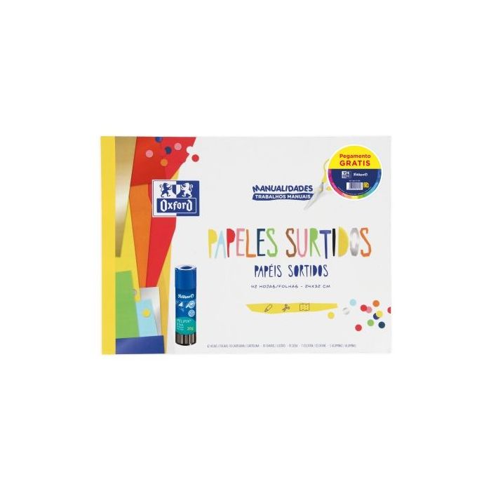Oxford Bloc de Manualidades - Barra de Pegamento de 20g - 42 Hojas Surtidas