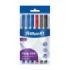 Pelikan Hang Stick Pack de 6 Boligrafos de Colores - Trazo de 1mm - Capuchon Antiasfixia - Cuerpo Triangular Ergonomico - Gancho