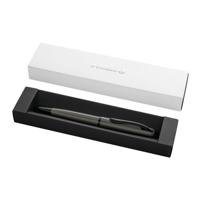 Pelikan Jazz Noble Boligrafo Retractil - Trazo de 1mm - Mecanismo de Giro - Recambio 337M Azul - Estuche de Regalo - Cuerpo Sati