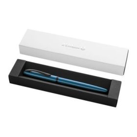 Pelikan Jazz Noble Pluma Estilografica - Punta M - Cuerpo Satinado con Detalles Cromados - Mecanismo de Cartucho Universal - Est