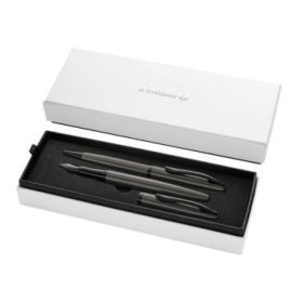 Pelikan Jazz Noble Set de Boligrafo y Estilografica - Cuerpo Satinado con Detalles Cromados - Incluye Estuche de Regalo - Color