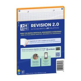 Oxford Pack de 30 FlashCards 2.0 - Formato A5 - Cuadricula 5x5mm - Cartulina de 250g - Digitalizacion de Textos con App - Color