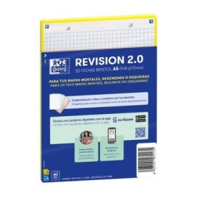Oxford Pack de 30 FlashCards 2.0 - Formato A5 - Cuadricula 5x5mm - Cartulina de 250g - Digitalizacion de Textos con App - Color
