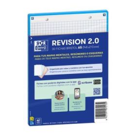 Oxford Pack de 30 FlashCards 2.0 - Formato A5 - Cuadricula 5x5mm - Cartulina de 250g - Digitalizacion de Textos con App - Color