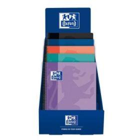 Oxford School Expositor con 25 Cuadernos de Espiral - Formato A4+ - Cuadricula 5x5mm - Tapa de Plastico - Anti Traspaso de Tinta
