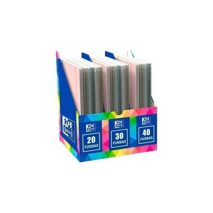 Oxford Live and Go Expositor con 20 Carpetas con Espiral de Fundas - 8 Carpetas de 20 Fundas - 8 Carpetas de 30 Fundas - 4 Carpe