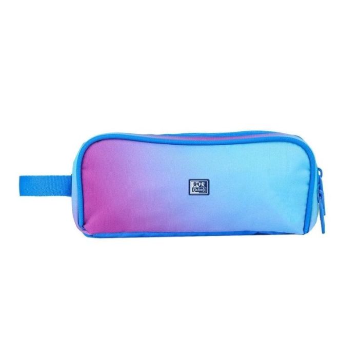 Oxford Gradient Estuche Portatodo - 3 Cremalleras - Asa Lateral - Fabricado en Material Reciclado - Color Mystic Blue