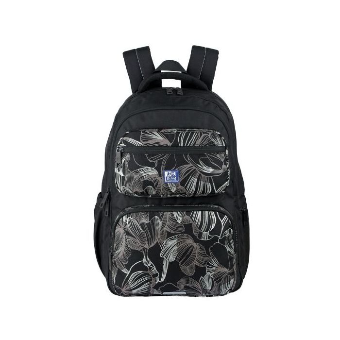 Oxford Dream Tech Floral Print Mochila Escolar 25L - 2 Compartimentos y 10 Bolsillos - Espalda Ergonomica Transpirable - Asas Ac