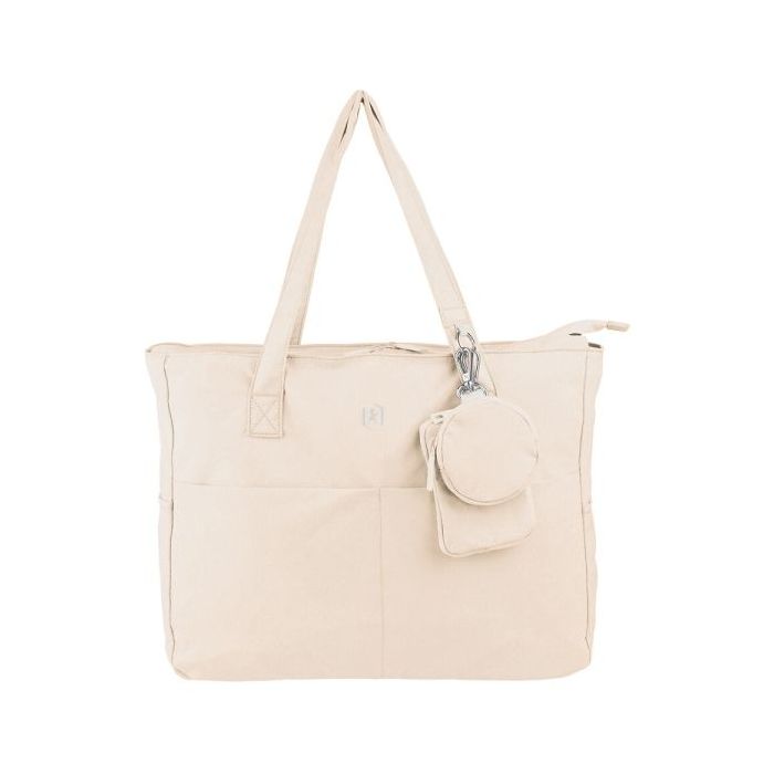 Oxford Endless Tote Bag 14L - Amplio Compartimento - 9 Bolsillos - Incluye Neceser Interior, Monedero y Tarjetero - Color Beige