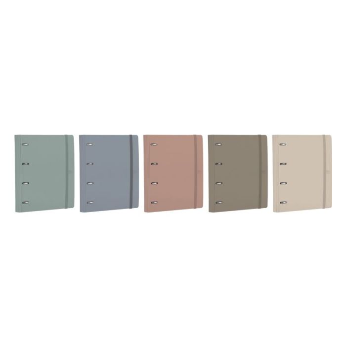 Oxford Europeanbinder Forest Carpeta de Anillas - Formato A4+ - Cierre con Goma - Incluye Recambio de Hojas con Cuadricula 5x5mm