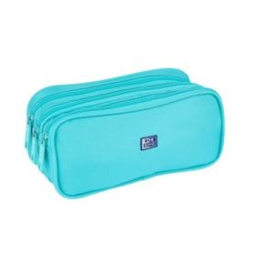 Oxford Kangoo Kids Estuche de 3 Compartimentos con Cremallera - Goma Elastica para Cuadernos - Poliester - Cremallera - 23.5x6.5