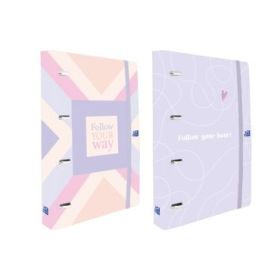 Oxford Europeanbinder Carpeta de Anillas - Pizarra Blanca - Pegatinas Reposicionables - Cierre con Goma - Incluye Recambio de Ho
