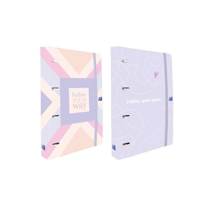 Oxford Europeanbinder Carpeta de Anillas - Pizarra Blanca - Pegatinas Reposicionables - Cierre con Goma - Incluye Recambio de Ho