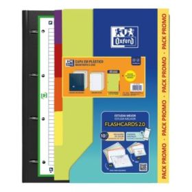 Oxford Live and Go Pack Escolar con Carpeta de Anillas A4 Plus - Recambio Pautado de 80 Hojas - Separadores de Plastico Resisten