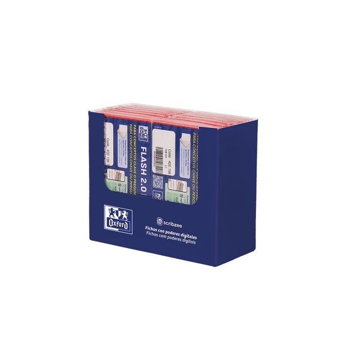 Oxford Expositor con 14 Packs de 30 FlashCards 2.0 - Formato A7 - Rayado Horizontal 1 Linea - Cartulina de 250g - Digitalizacion