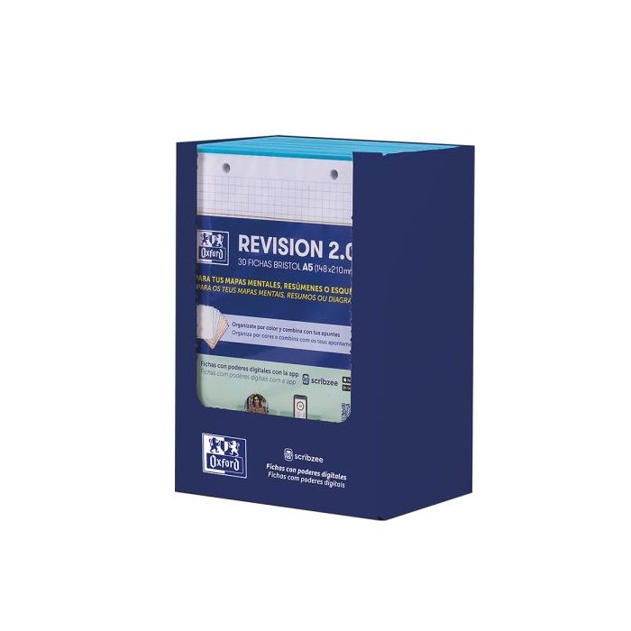 Oxford Expositor con 10 Packs de 30 FlashCards 2.0  - Formato A5 - Cuadricula 5x5mm - Cartulina de 250g - Digitalizacion de Text