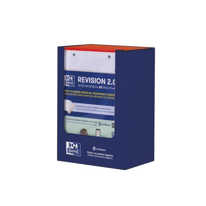 Oxford Expositor con 10 Packs de 30 FlashCards 2.0 - Formato A5 - Cuadricula 5x5mm - Cartulina de 250g - Digitalizacion de Texto