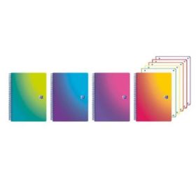 Oxford Cuaderno de Espiral - Formato A4+ - 120 Hojas - Cuadricula 5x5mm - Tapa de Plastico - Anti Traspaso de Tinta - Digitaliza