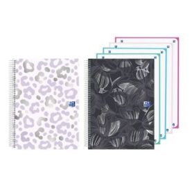Oxford Cuaderno de Espiral - Formato A5+ - 120 Hojas - Cuadricula 5x5mm - Tapa Extradura - Digitalizacion de Textos con App - Co