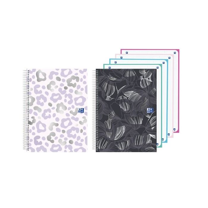 Oxford Cuaderno de Espiral - Formato A5+ - 120 Hojas - Cuadricula 5x5mm - Tapa Extradura - Digitalizacion de Textos con App - Co