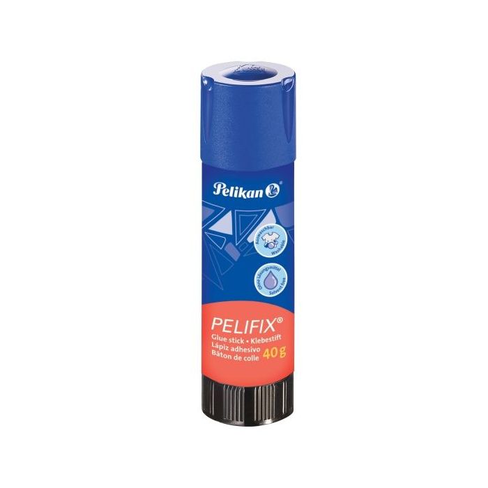Pelikan Pelifix Pegamento en Barra de 40g - sin Disolventes - Lavable con Agua Fria - Color Blanco
