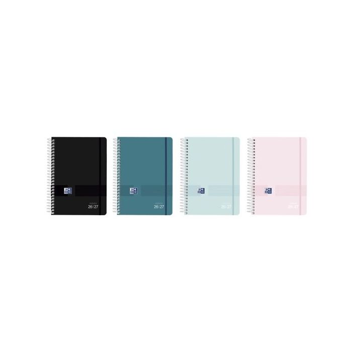 Oxford Live and Go Agenda Escolar con Espiral - Castellano - Tapa de Plastico - Formato Octavo - Semana Vista - Colores Surtidos