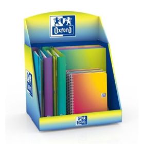 Oxford Gradient Expositor con 14 Productos - 5 Cuadernos de Espiral A4+ - 5 Cuadernos de Espiral A5+ - 4 Carpetas de Anillas A4+