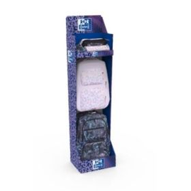 Oxford Dream Tech Expositor con 4 Mochilas y 6 Estuches - Colores Surtidos