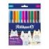 Pelikan Hang Stick Pack de 10 Boligrafos de Bola - Trazo de 0.7mm - Capuchon Antiasfixia - Cuerpo Triangular Ergonomico - Gancho