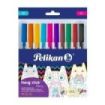 Pelikan Hang Stick Pack de 10 Boligrafos de Bola - Trazo de 0.7mm - Capuchon Antiasfixia - Cuerpo Triangular Ergonomico - Gancho