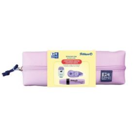 Oxford Kangoo Live and Go Estuche Rectangular Mediano - Incluye Material Escolar en Colores a Juego - Goma de Borrar - Cinta Cor