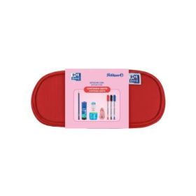 Oxford Kangoo Kids Estuche Cofre - Goma Elastica para Cuadernos - Incluye Material Escolar - Colores Surtidos
