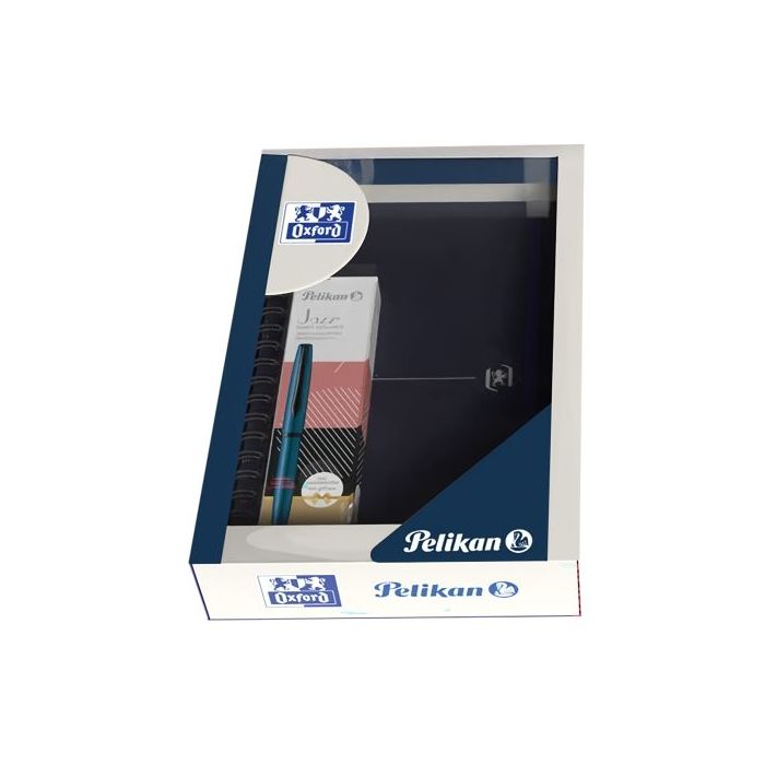 Oxford Pack Escolar con Cuaderno de Espiral Identity B5 - Boligrafo de Metal Jazz Noble - Tapa Extradura - Punteado - Digitaliza