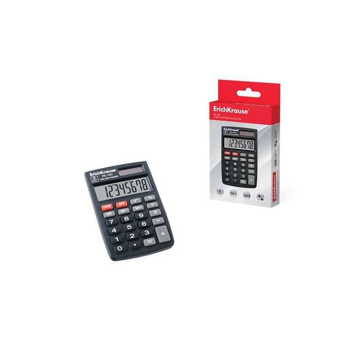 Erichkrause Calculadora Electronica de 8 Digitos - Pantalla LCD de 8 Digitos - Funciones de Calculo Avanzadas - Memoria - Bateri