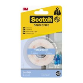 Scotch Cinta Adhesiva de Doble Cara 19mm x 1.5m - Transparente