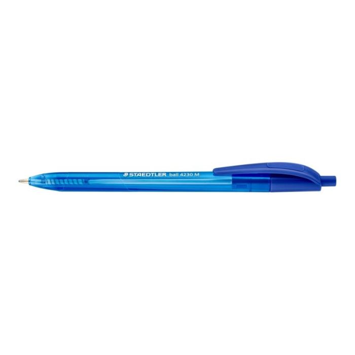 Staedtler 4230 M Boligrafo Retractil - Punta 1mm - Ancho de Linea Medio - Diseño Triangular - Color Azul