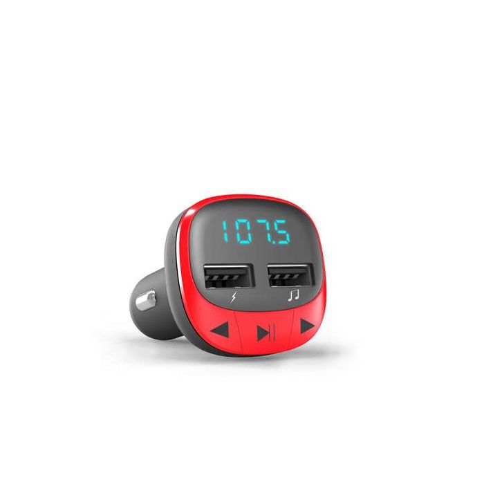 Energy Sistem Transmisor FM para el Coche - MicroSD - Carga USB - USB MP3 - Color Rojo