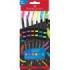 Faber-Castell Pack de 6 Pinceles Sinteticos de Diferentes Tamaños y Colores - Agarre Soft Touch - Color del Cuerpo Negro