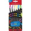 Faber-Castell Pack de 6 Pinceles Sinteticos de Diferentes Tamaños y Colores - Agarre Soft Touch - Color del Cuerpo Negro