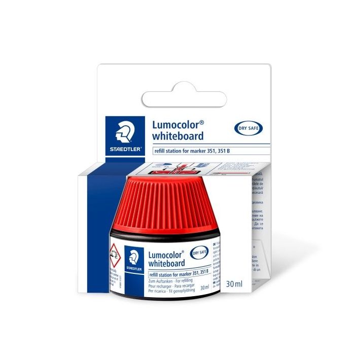 Staedtler Bote de Tinta para Recarga Rotulador Lumocolor 351 - Capacidad 30ml - Color Rojo