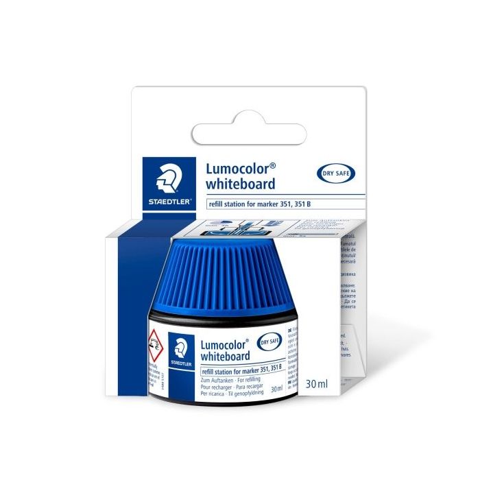 Staedtler Bote de Tinta para Recarga Rotulador Lumocolor 351 - Capacidad 30ml - Color Azul