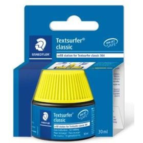 Staedtler Bote de Tinta para Recarga Marcador Textsurfer 364 - Capacidad 30ml - Color Amarillo
